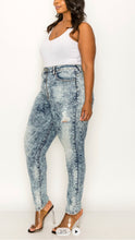 Cargar imagen en el visor de la galería, HIGH WAIST ACID WASH KINNY JEANS