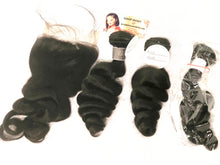 Load image into Gallery viewer, 2 BUNDLES/ 1 CLOSURE DEAL(LOOSE WAVE VIRGIN HAIR)