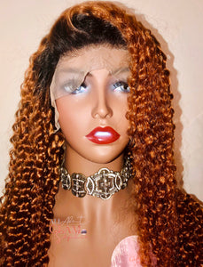 #FRECKLES 22in OMBRE CURLY 13*4 LACE FRONT WIG