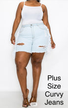 Charger l&#39;image dans la galerie, PLUS SIZE DISTRESSED TASSEL SHORTS