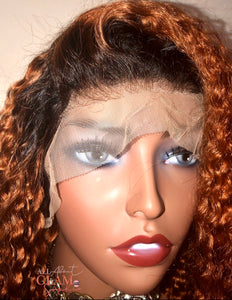 #FRECKLES 22in OMBRE CURLY 13*4 LACE FRONT WIG