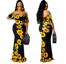 Load image into Gallery viewer, Maxi Sunflower Dress